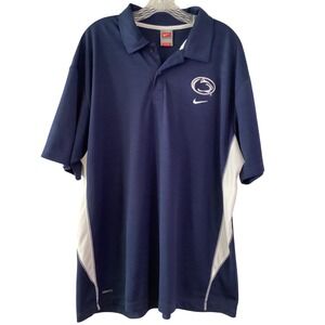 Nike Penn State Nittany Lions Men's XXL Navy Dri-FIT Polo Shirt PSU Logo NWOT